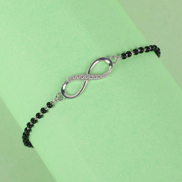 CLARA 925 Sterling Silver Infinity Hand Mangalsutra Bracelet