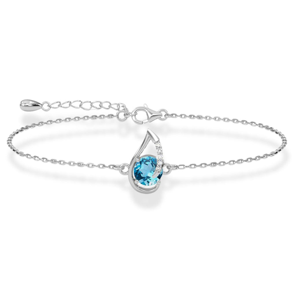 Silver Sky Blue Eye Bracelet