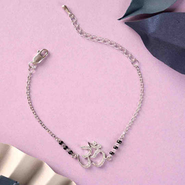 Silver Ekisha Om Mangalsutra Bracelet