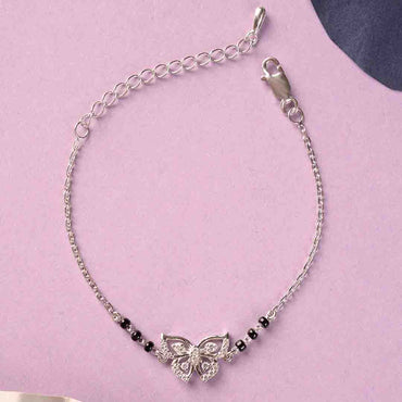 Silver Zoha Butterfly Mangalsutra Bracelet