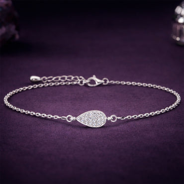 Silver Foglia Leaf Bracelet
