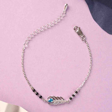 Silver Hiya Morpankh Mangalsutra Bracelet