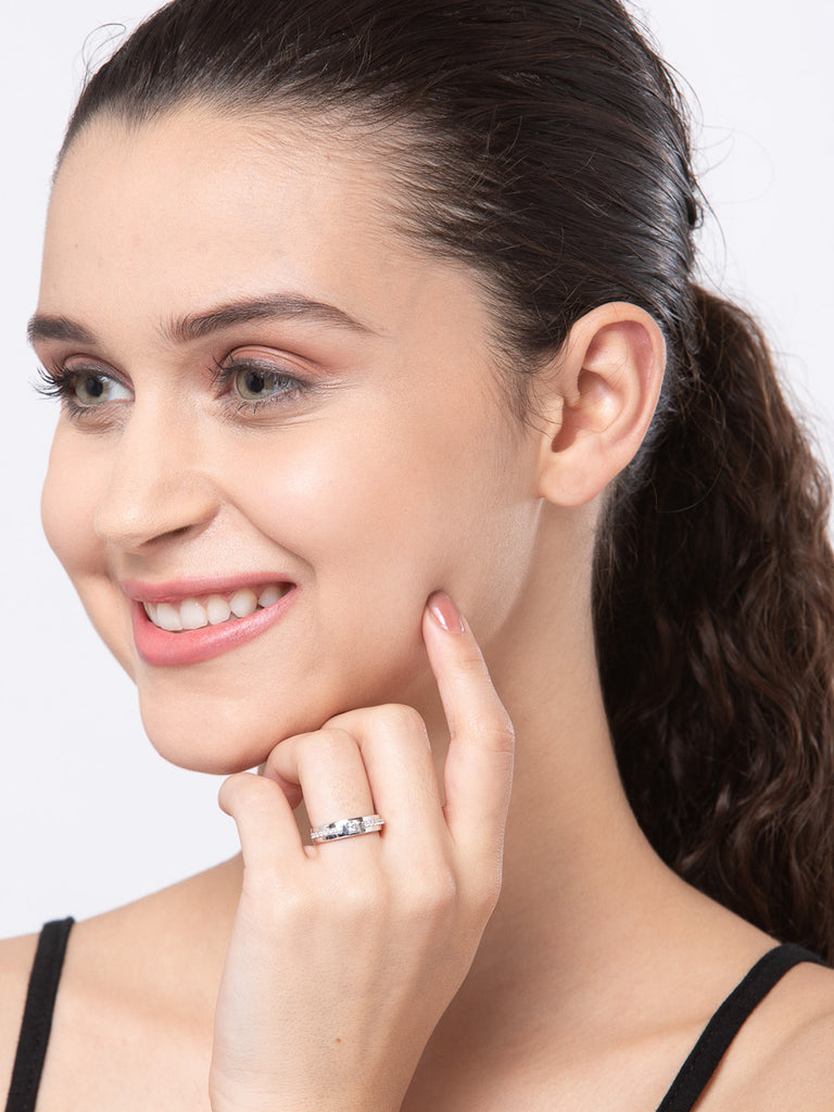 CLARA Pure 925 Sterling Silver Nario Adjustable Ring Gift for Women and Girls