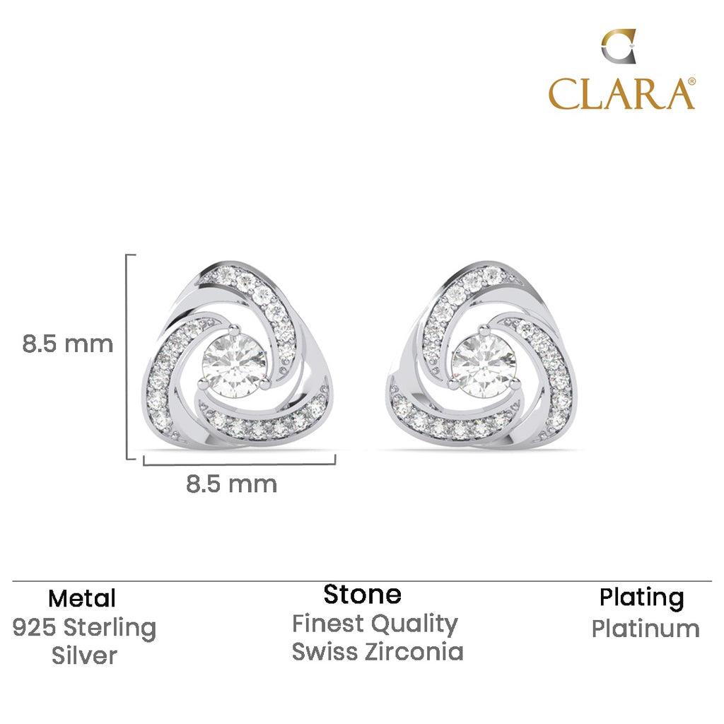 Silver Bianca Solitaire Stud Earrings