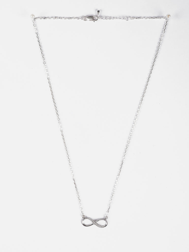CLARA 925 Sterling Silver Infinity Pendant Chain Necklace 