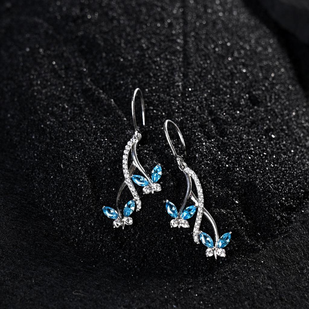 CLARA 925 Sterling Silver Butterfly Earrings 