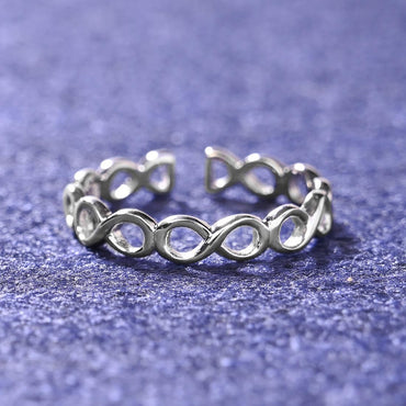 CLARA Pure 925 Sterling Silver Infinity Finger Ring 