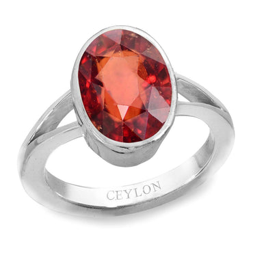 Ceylon Gems Premium Gomed Hessonite 3.9cts or 4.25ratti stone Zoya Silver Ring
