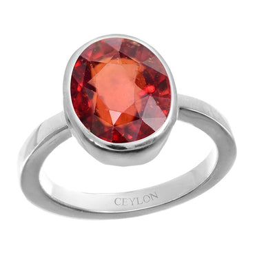 Ceylon Gems Premium Gomed Hessonite 4.8cts or 5.25ratti stone Elegant Silver Ring