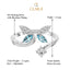 CLARA 925 Sterling Silver Butterfly Open Ring Size Adjustable, Rhodium Plated, Swiss Zirconia Gift for Women & Girls