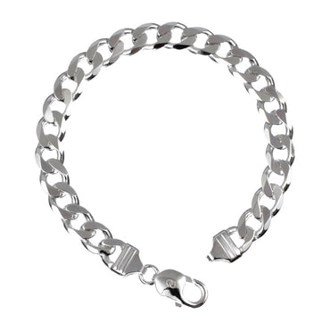 CLARA Anti-Tarnish 92.5 Sterling Silver Curb Bracelet 8.5 inch 22 gm Gift for Men & Boys