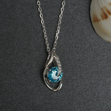 Silver Sky Blue Eye Pendant