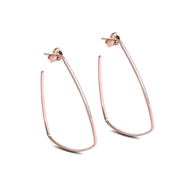 CLARA 925 Sterling Silver Olya Hoop Earring Rose Gold Plated Gift for Women & Girls
