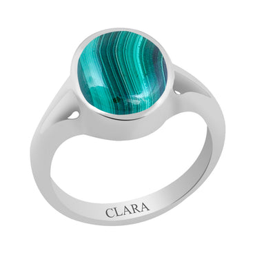 Certified Malachite (Daana Firang) Zoya Silver Ring 9.3cts or 10.25ratti