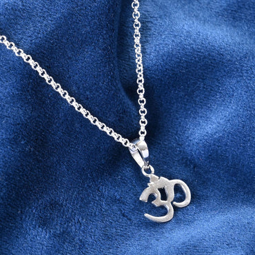 Silver Religious OM Men Pendant Necklace with Chain or without Chain