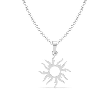 Silver Sun Men Pendant Necklace with Chain or without Chain