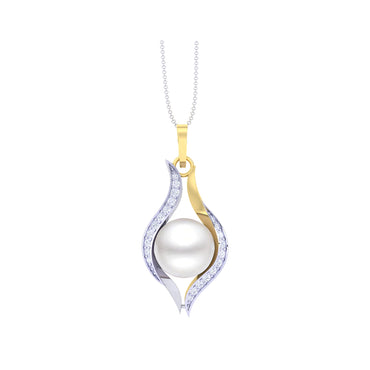 Clara 92.5 Sterling Silver Real Pearl Pendant with Chain Gift for Women and Girls