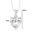 Clara 92.5 Sterling silver White Gold Plated Heart Solitaire Pendant Chain Necklace For Women & Girls