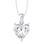 Clara 92.5 Sterling silver White Gold Plated Heart Solitaire Pendant Chain Necklace For Women & Girls