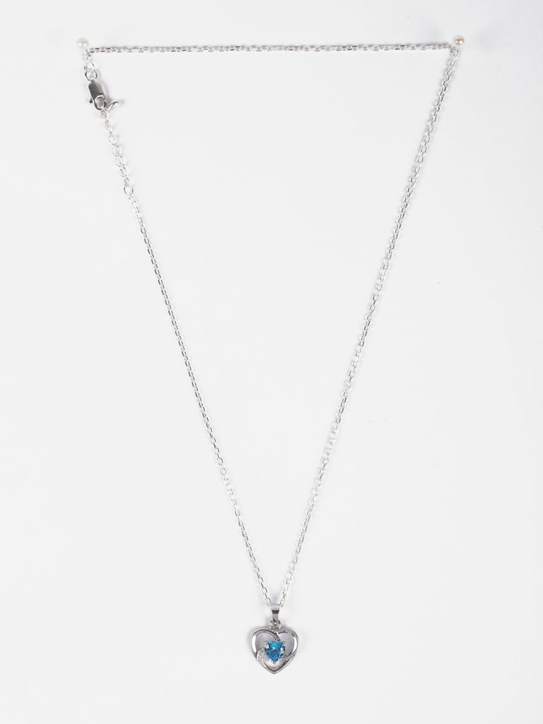 CLARA 925 Sterling Silver Heart Pendant Chain Necklace 