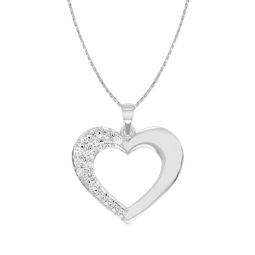CLARA 925 Sterling Silver Brisa Heart Pendant Chain Necklace 