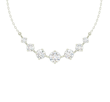 CLARA 925 Sterling Silver Rhodium Plated 7 Stone Pendant with Chain Gift for Women and Girls