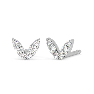 CLARA 925 Sterling Silver V Studs Earrings Gift for Kids Girls