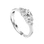 CLARA 925 Sterling Silver Cute Ring with Adjustable Band Rhodium Plated, Swiss Zirconia Gift for Women & Girls
