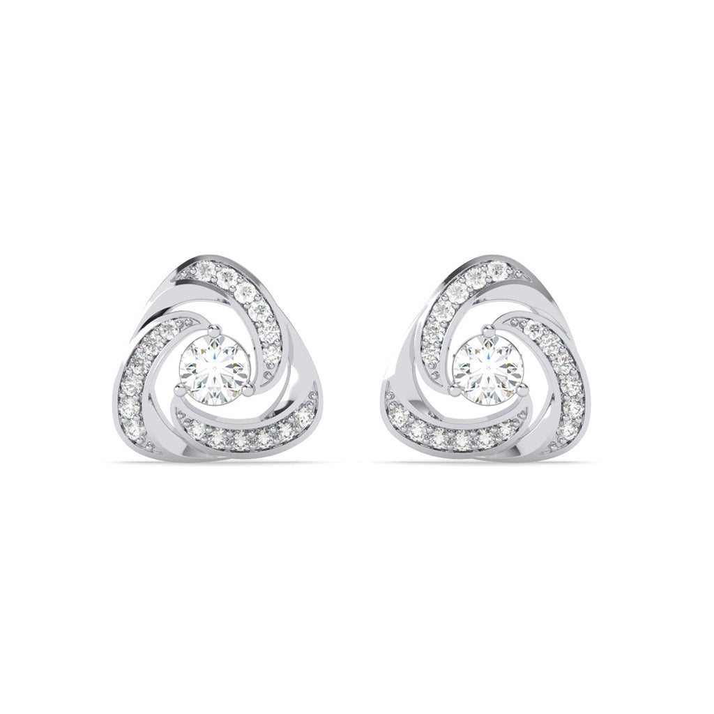 Silver Bianca Solitaire Stud Earrings 