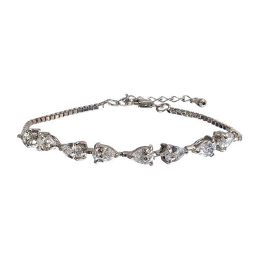 CLARA Made with Swiss Zirconia 925 Sterling Silver Giana Solitaire Bracelet Gift for Women and Girls