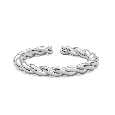 CLARA Pure 925 Sterling Silver Rope Finger Ring 