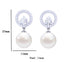 Clara 92.5 Sterling Silver Swiss Zirconia Pearl Earrings Gift for Women and Girls