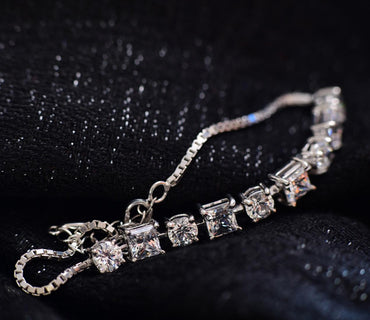 CLARA Made with Swiss Zirconia 925 Sterling Silver Enzo Solitaire Bracelet Gift for Women and Girls