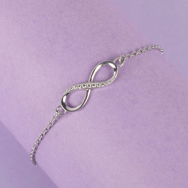 CLARA 925 Sterling Silver Infinity Bracelet