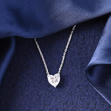 Silver Heart's Desire Solitaire Pendant Chain 