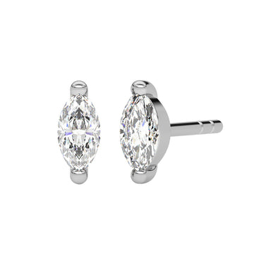 CLARA 925 Sterling Silver Marquise Studs Earrings Gift for Kids Girls