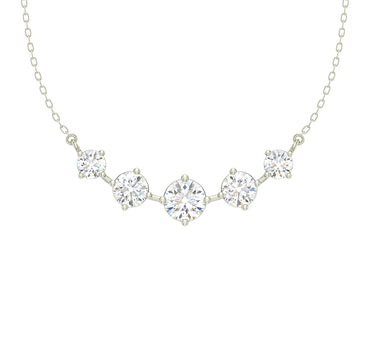 5 Stone Silver Chain Pendant