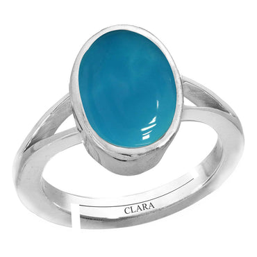 Certified Turquoise Firoza 6.5cts or 7.25ratti 92.5 Sterling Silver Adjustable Ring
