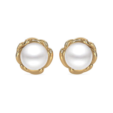 Silver Pearl Stud Aki Earrings