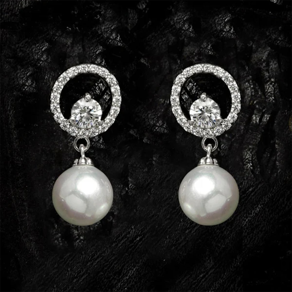 Clara 92.5 Sterling Silver Gold Plated Pearl Earrings Gift for Women and Girls