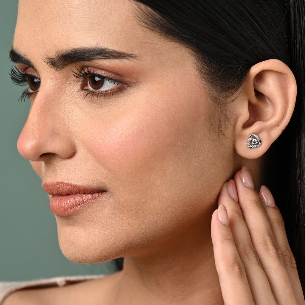 Silver Bianca Solitaire Stud Earrings