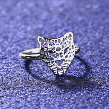 CLARA Pure 925 Sterling Silver Panther Finger Ring 