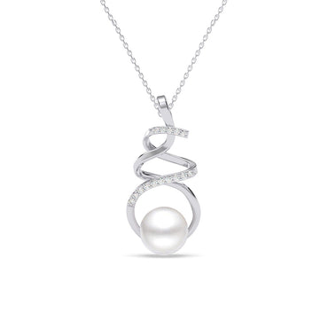 Silver Morsal Real Pearl Pendant Chain