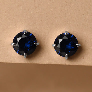 CLARA 925 Sterling Silver Royal Blue Studs Earrings Gift for Kids Girls 