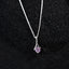 CLARA 925 Sterling Silver Pink Solitaire Pendant Chain Necklace 