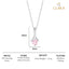 Silver Pink Solitaire Pendant Chain Necklace