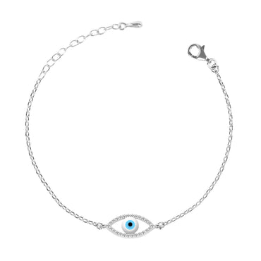 CLARA 925 Sterling Silver Evil Eye Halo Bracelet