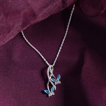 Silver Butterfly Pendant Chain Necklace