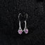 CLARA 925 Sterling Silver Pink Solitaire Earrings 