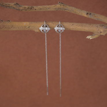 Silver Ball Sui Dhaga Threader Earrings